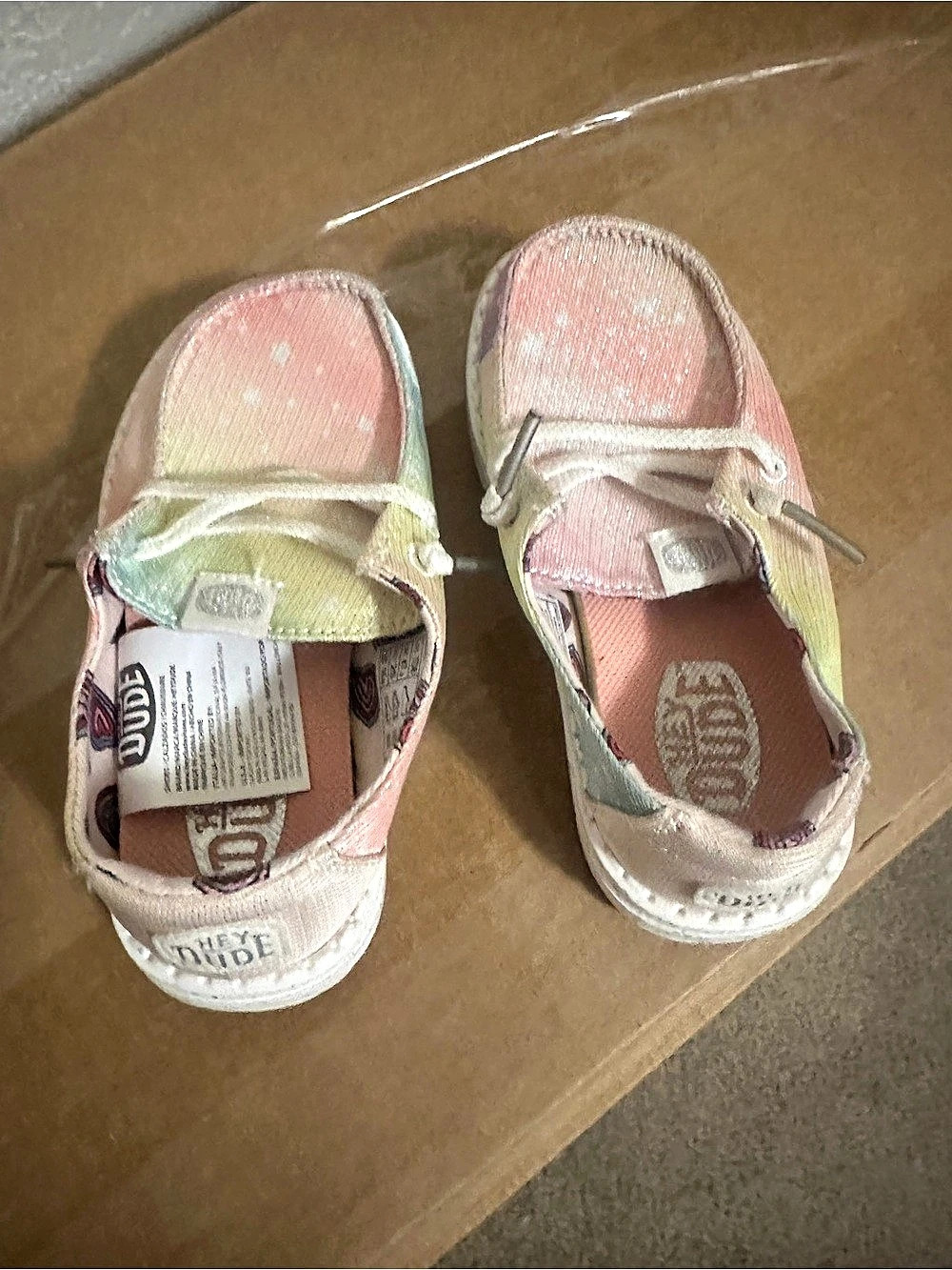 Hey Dude Wendy toddler sparkle star shoes silver/multi size TD8